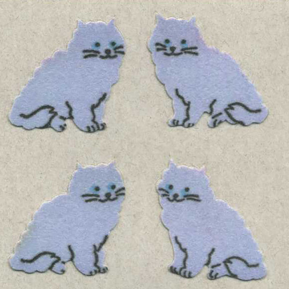 Purple Cats Fuzzy Stickers