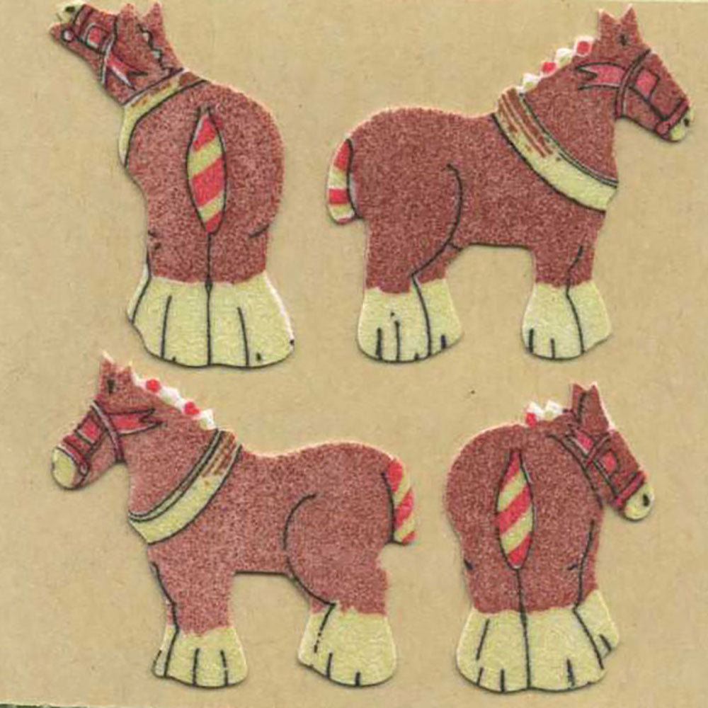Shire Horses Fuzzy Stickers
