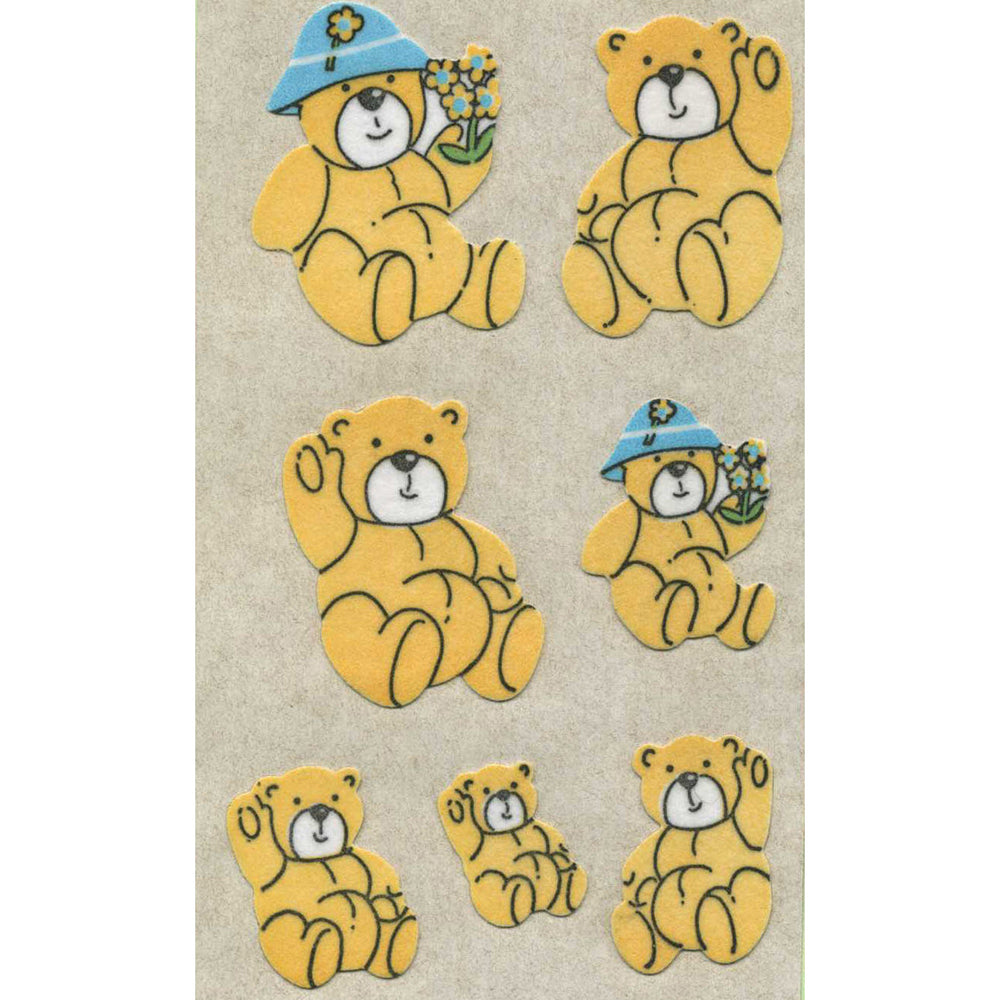 Teddy Bears Fuzzy Stickers, Large