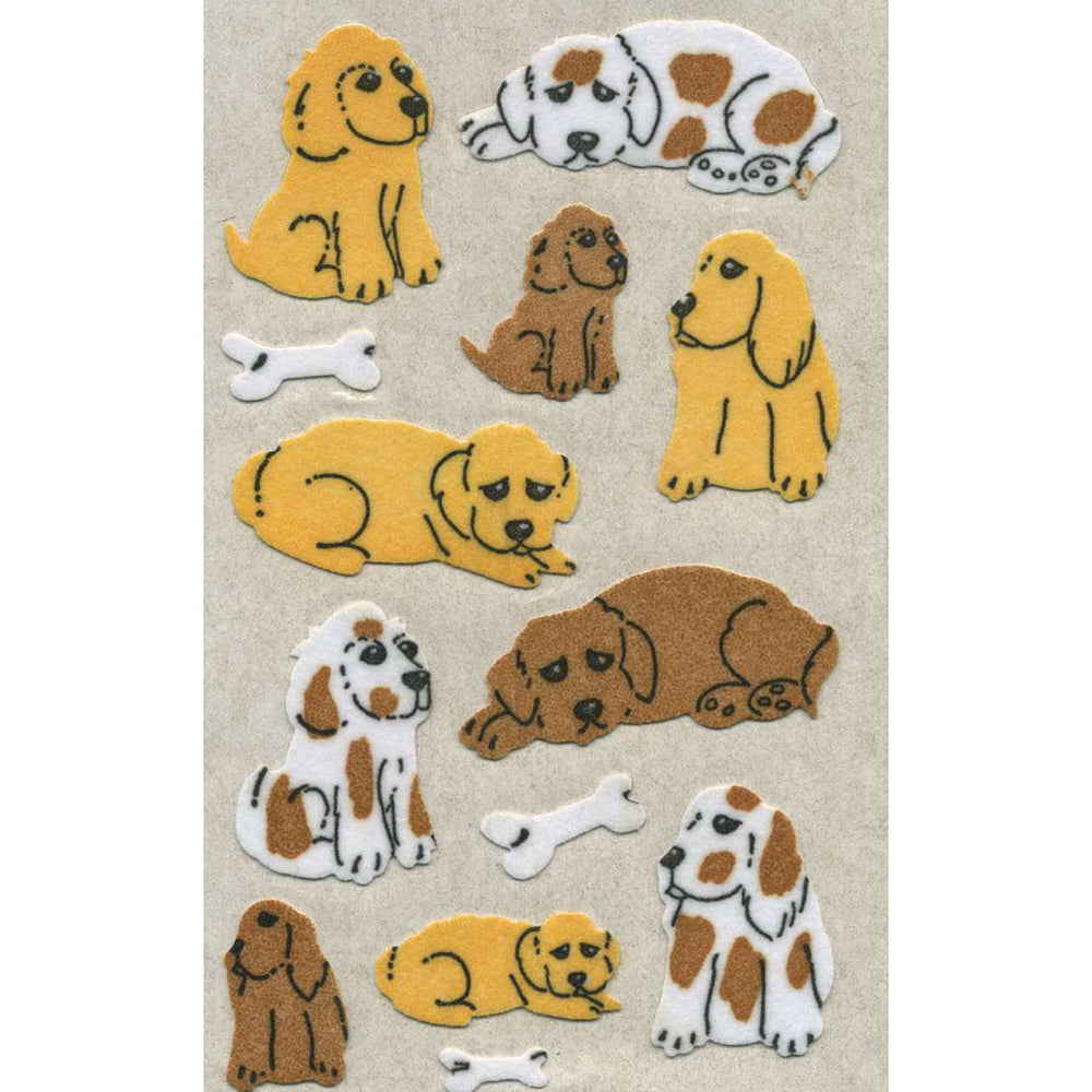 Puppies Fuzzy Stickers, Large