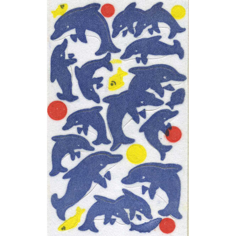 Dolphins Fuzzy Stickers, Large