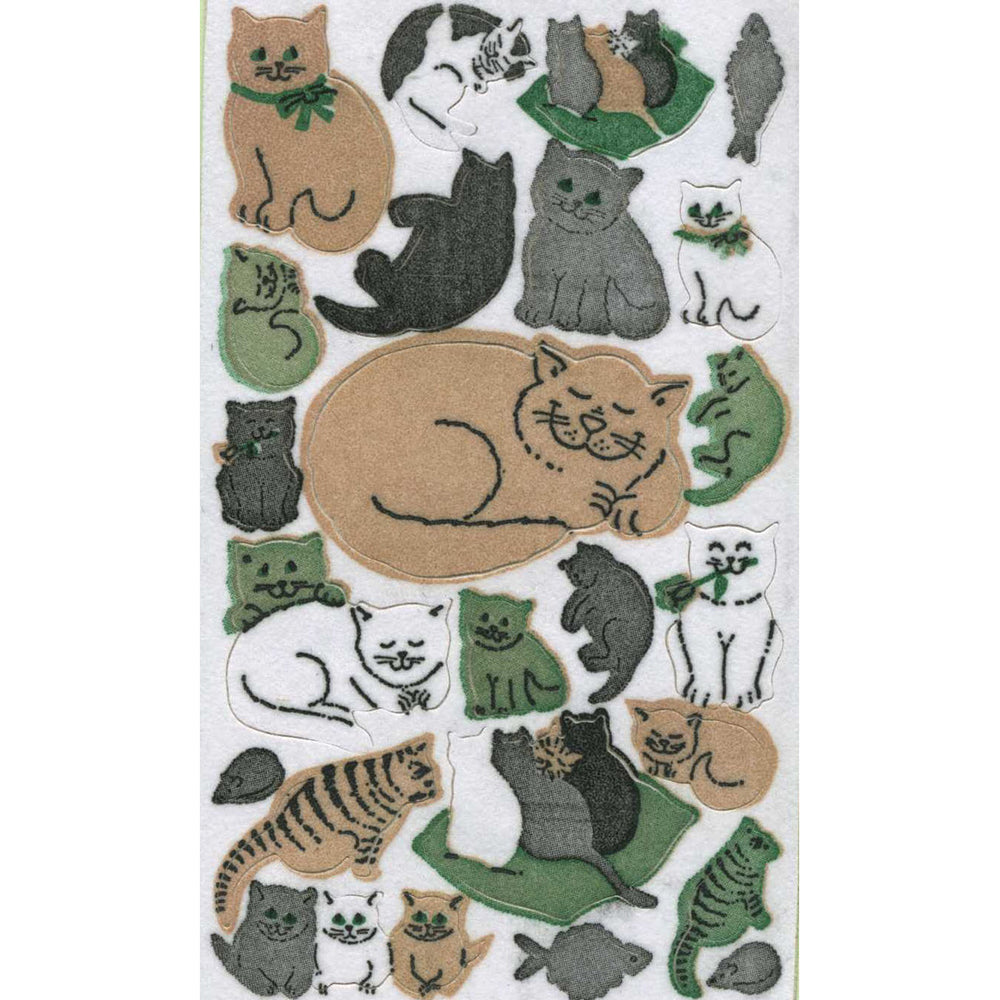 Cats & Kittens Fuzzy Stickers, Large