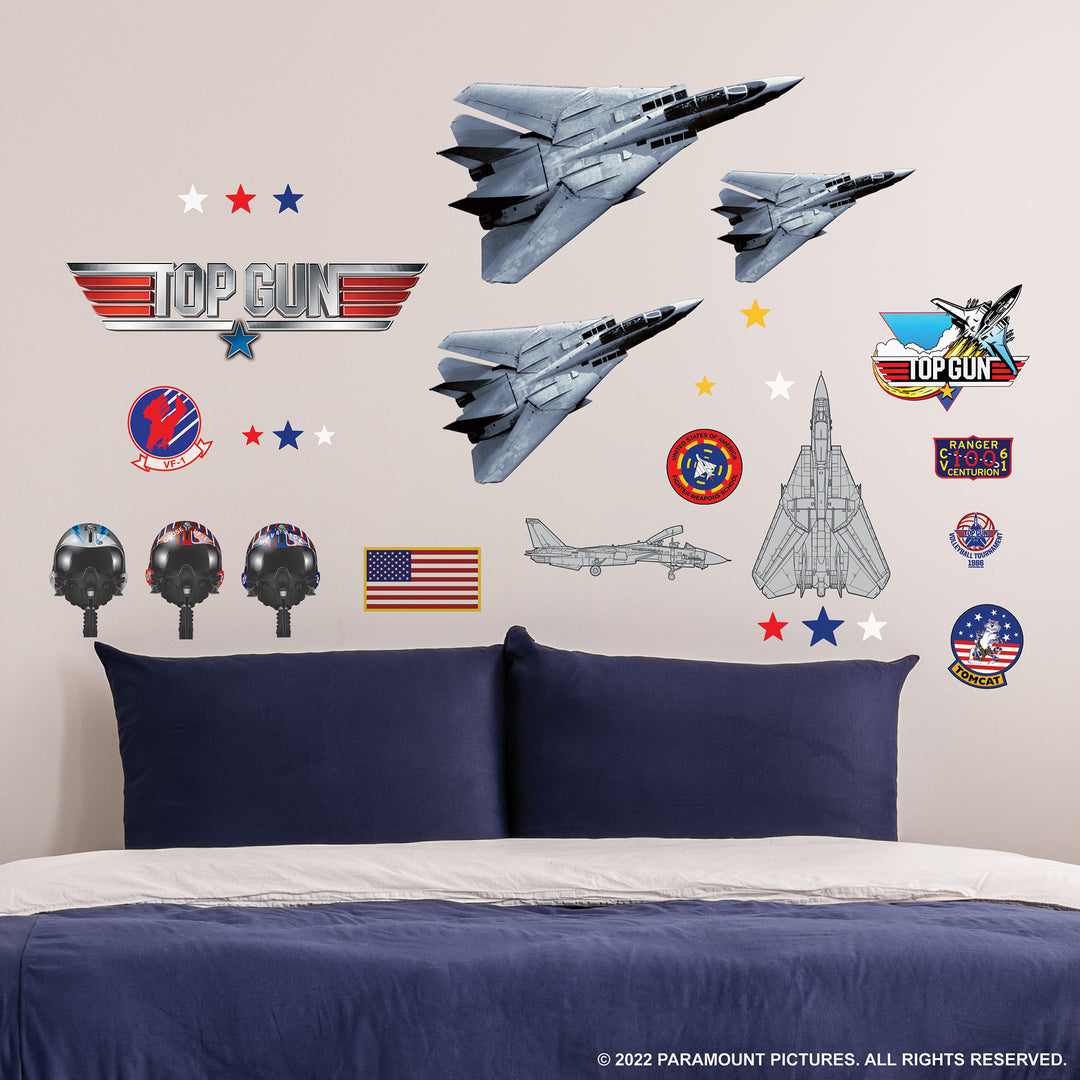 Top Gun Wall Stickers Decorating A Bedroom Wall