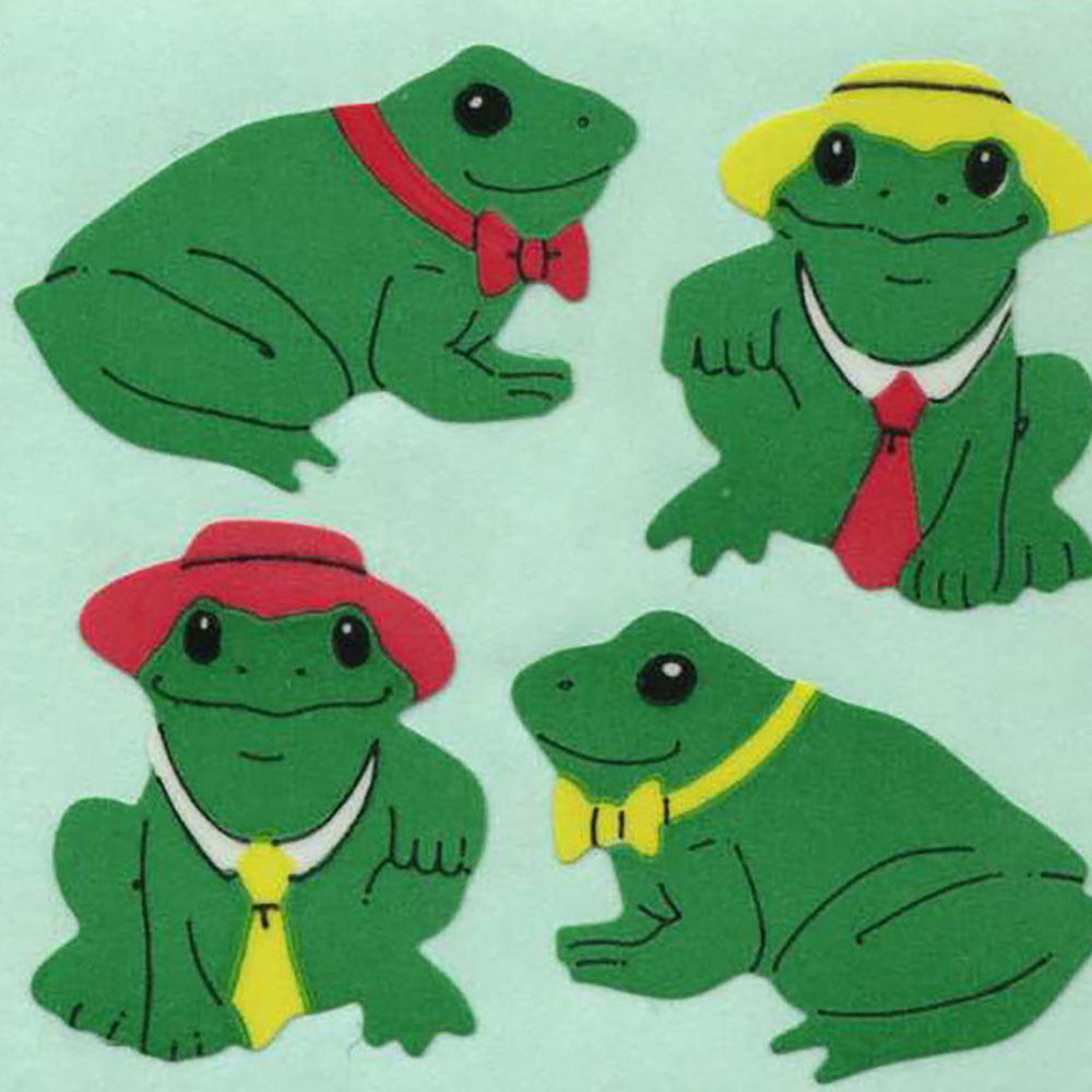 Frogs with Hats Paper Stickers