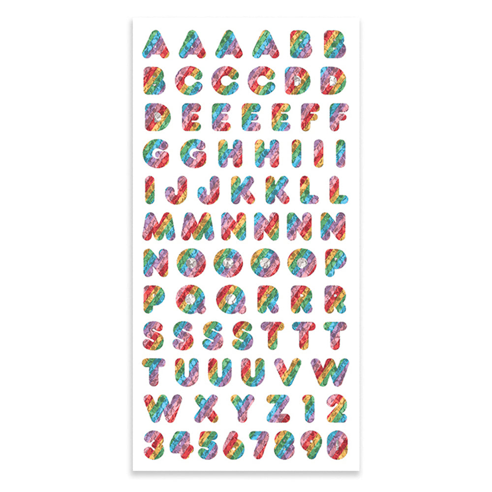 Rainbow Stripe Alphabet Stickers