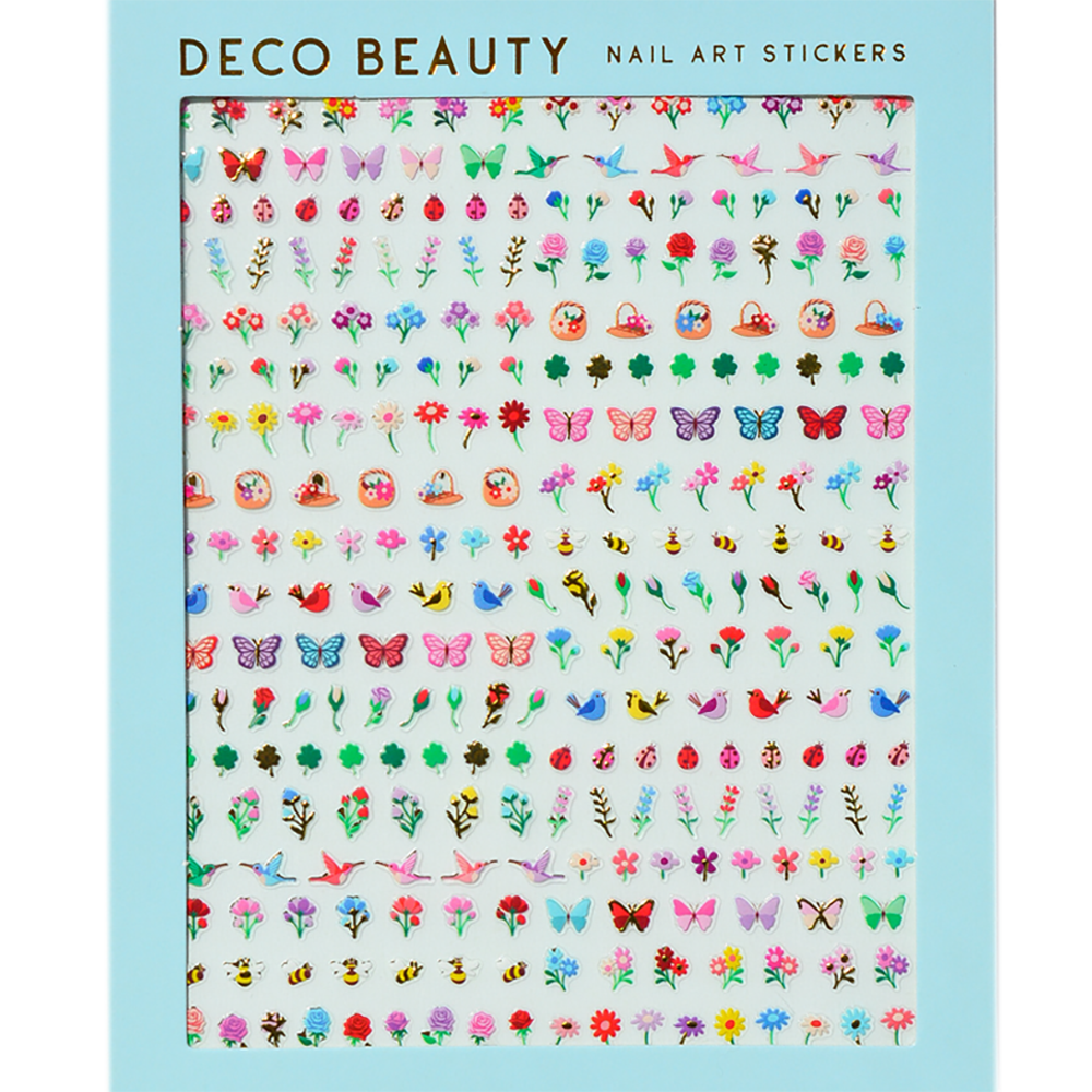 Teeny Flowers Insects And Birds Nail Art Stickers