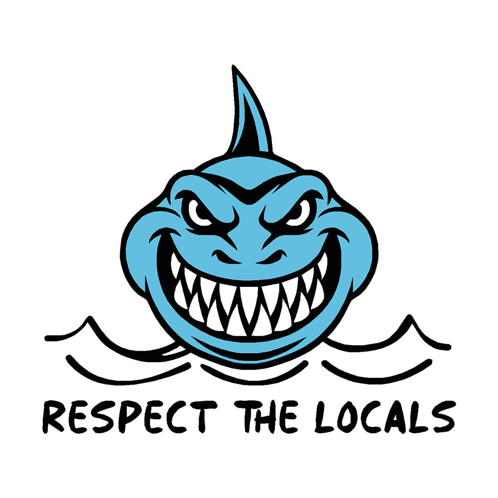 Respect the Locals Shark Vinyl Sticker Decal