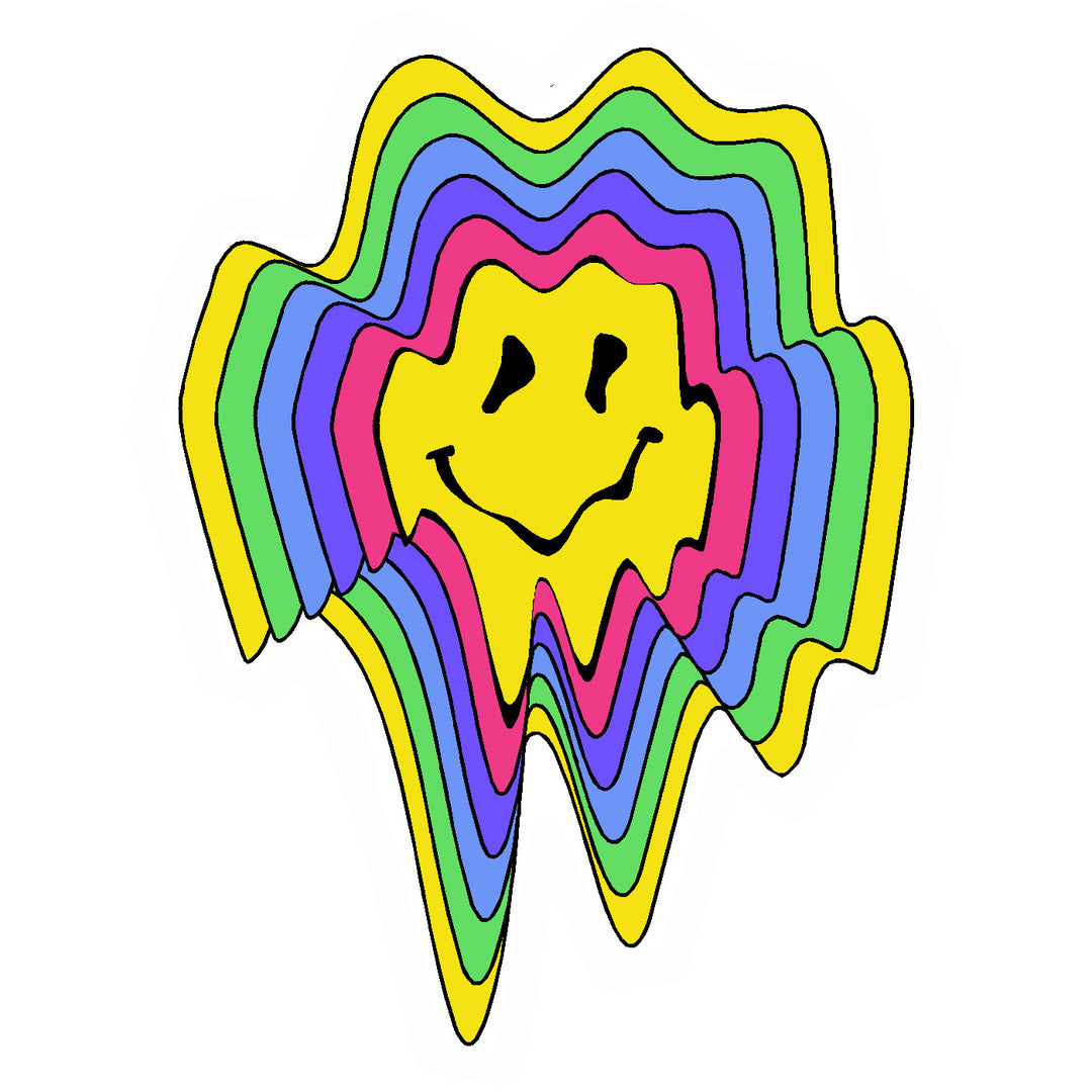 Melting Sun Face Vinyl Sticker Decal
