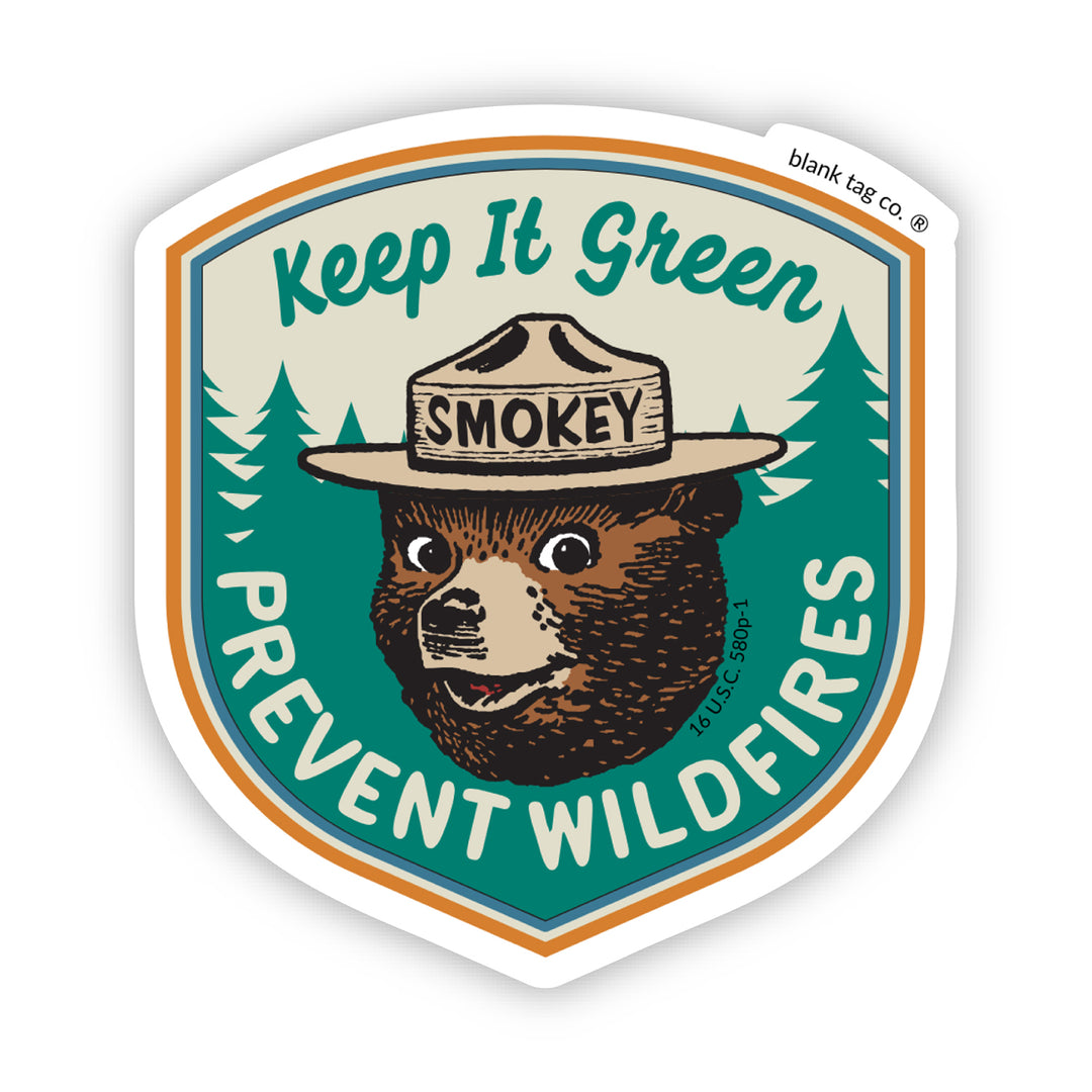 Smokey Bear The Keep It Green Vinyl Sticker Decal