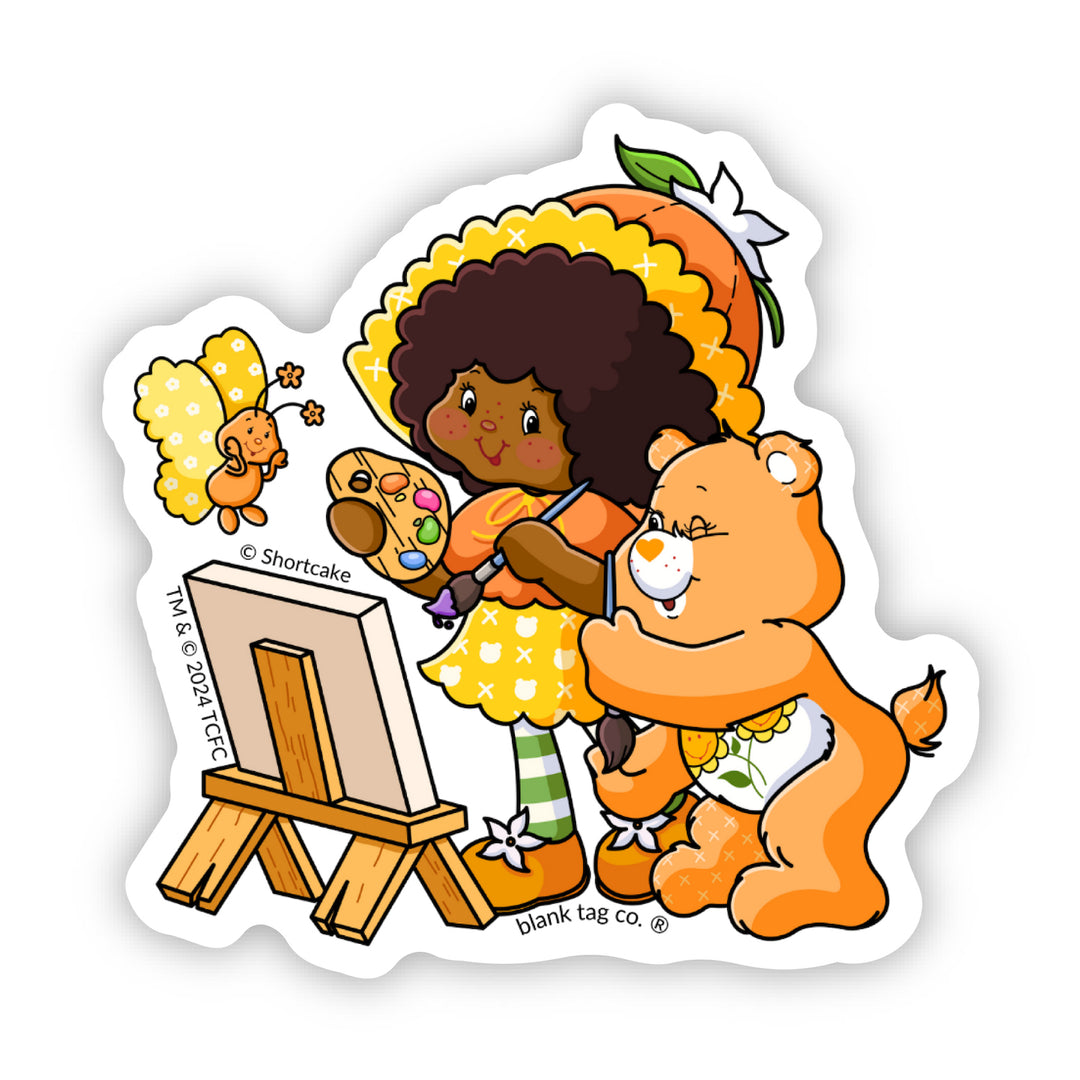 The Orange Blossom And Friend Bear Painting Vinyl Sticker Decal