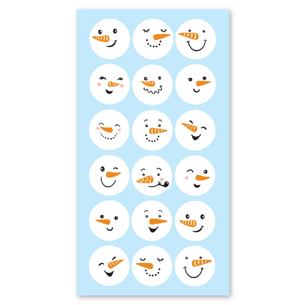 Snowman Faces Stickers 