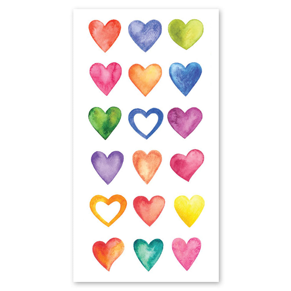 Hearts Watercolor Stickers