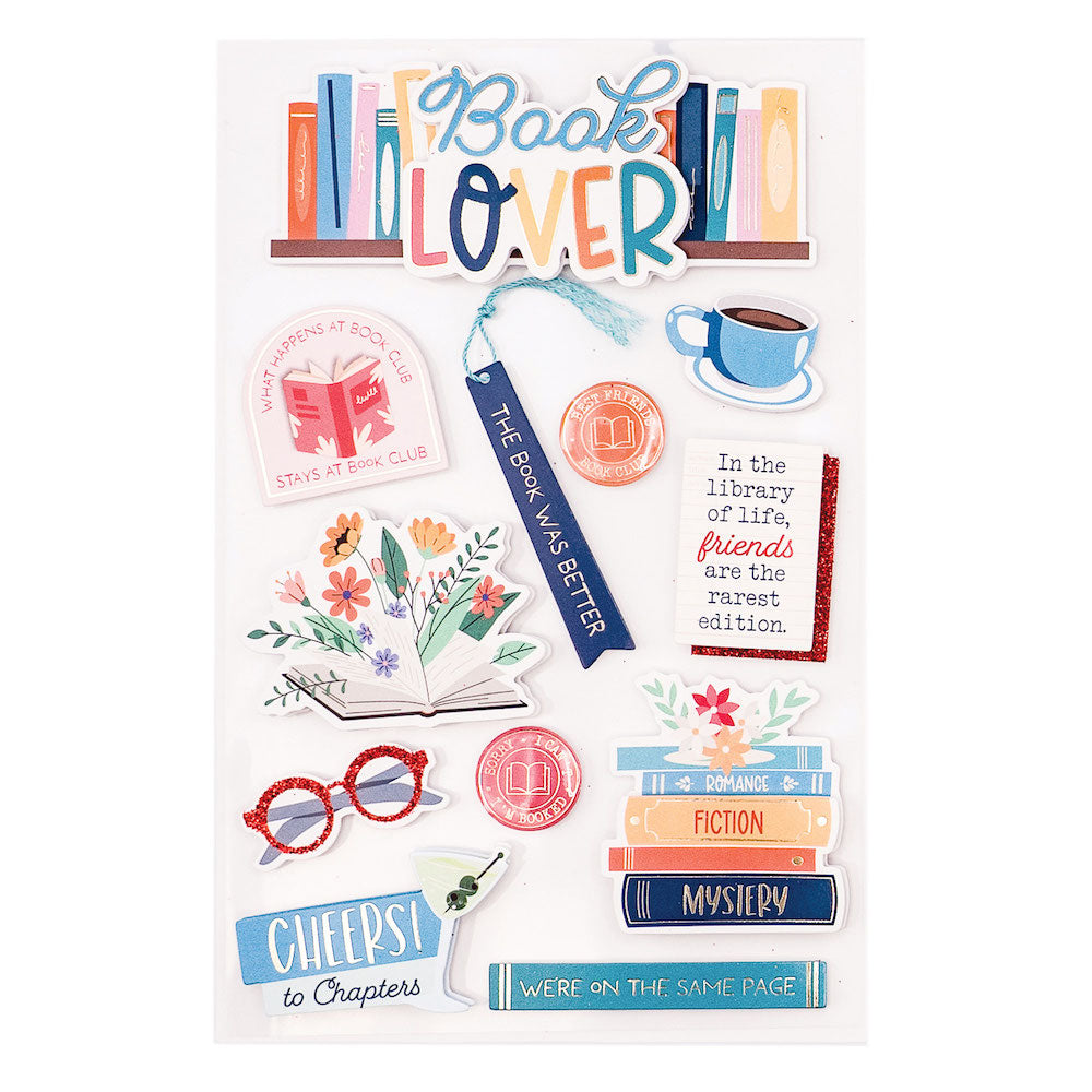 Book Lover 3-D Stickers