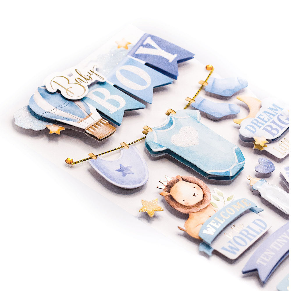 Baby Boy Watercolor 3-D Stickers