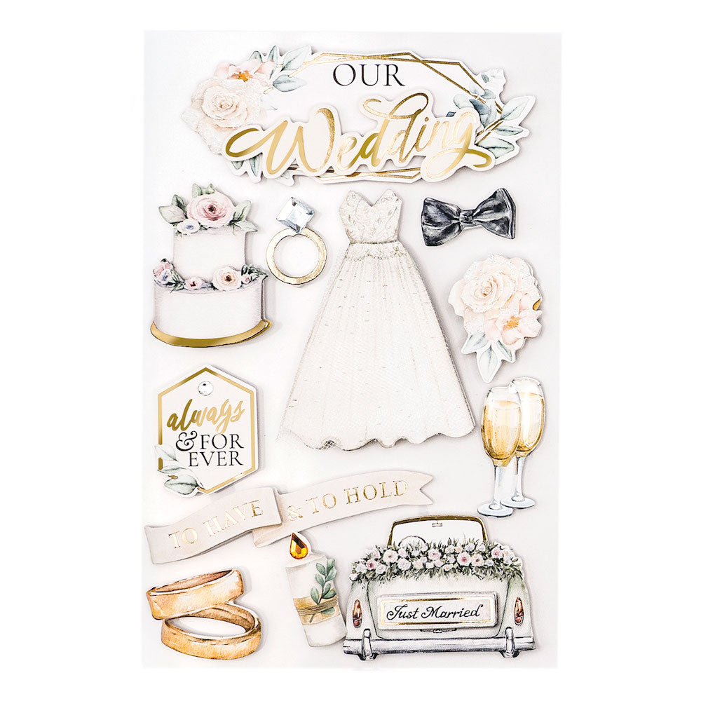 Our Wedding 3-D Stickers