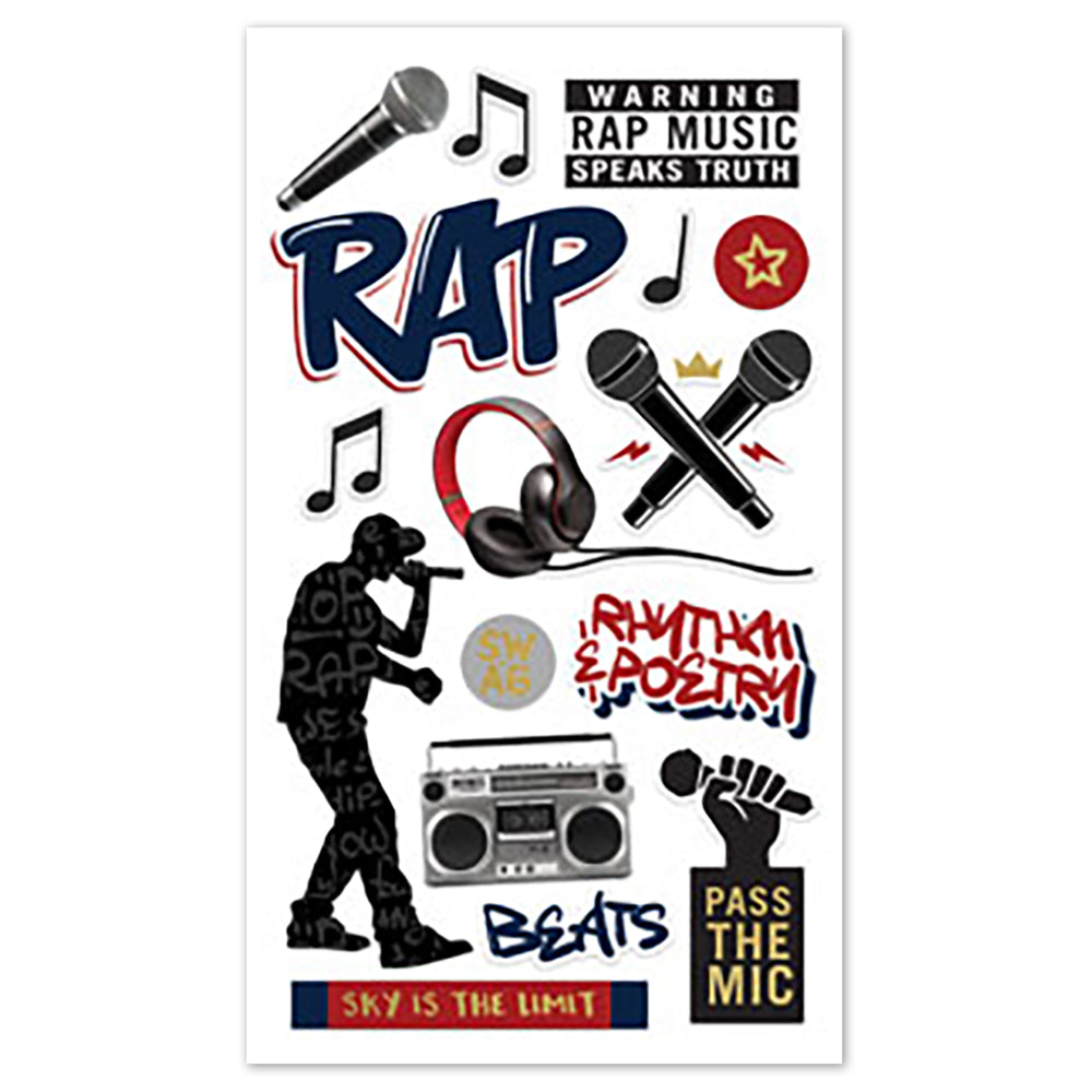 Rap Music Dimensional Stickers
