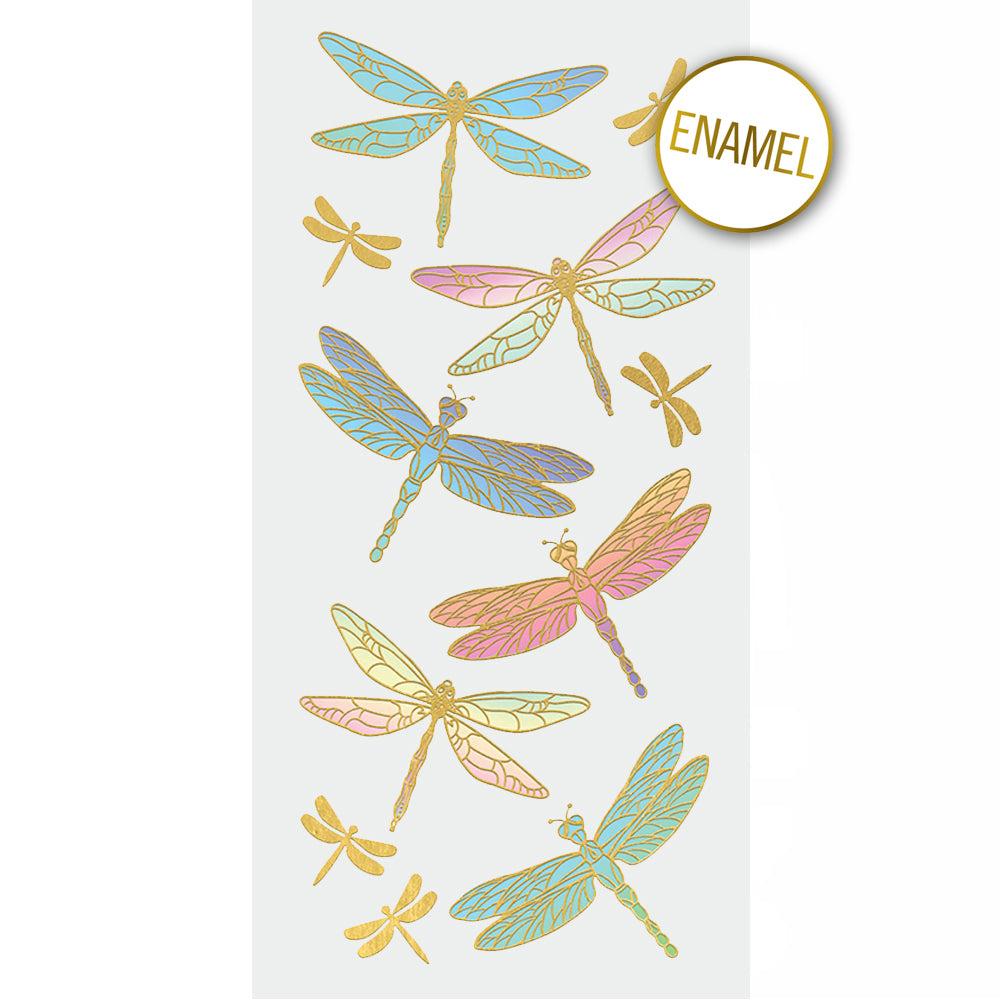 Dragonflies Faux Enamel Stickers