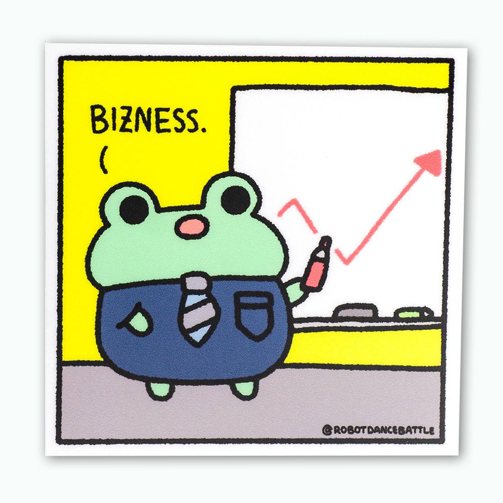 Bizness Frog Presentation Vinyl Sticker Decal