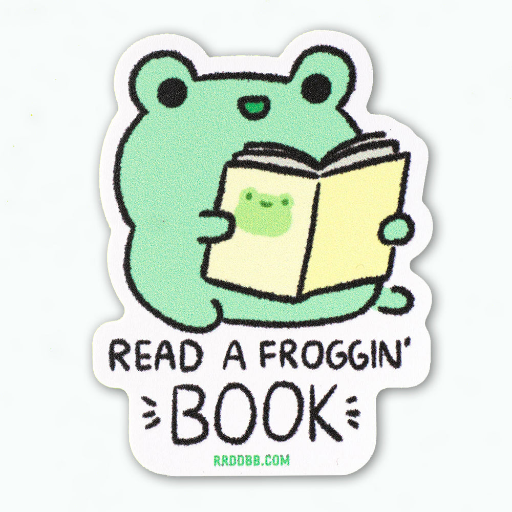 Read a Froggin' Book Vinyl Sticker Decal