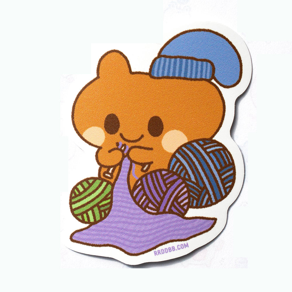 Bunny Knitting Vinyl Sticker Decal