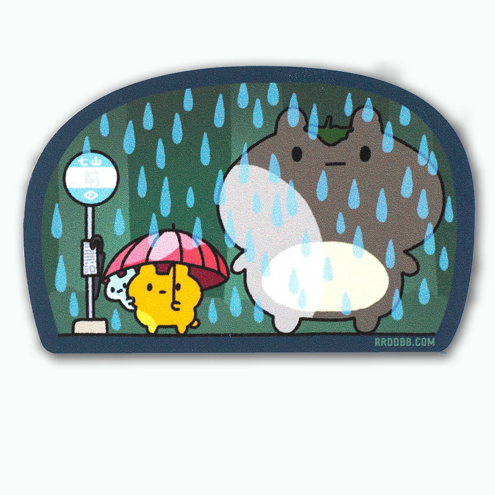 Bunny Waiting For Bus Homage Vinyl Sticker Decal