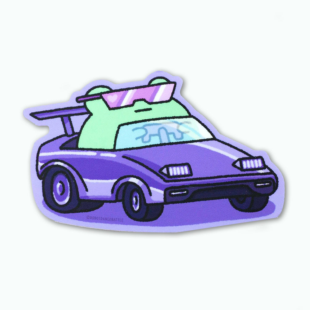 Cool Car Frog Vinyl Sticker Decal
