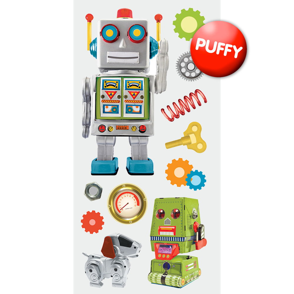 Robots Puffy Stickers