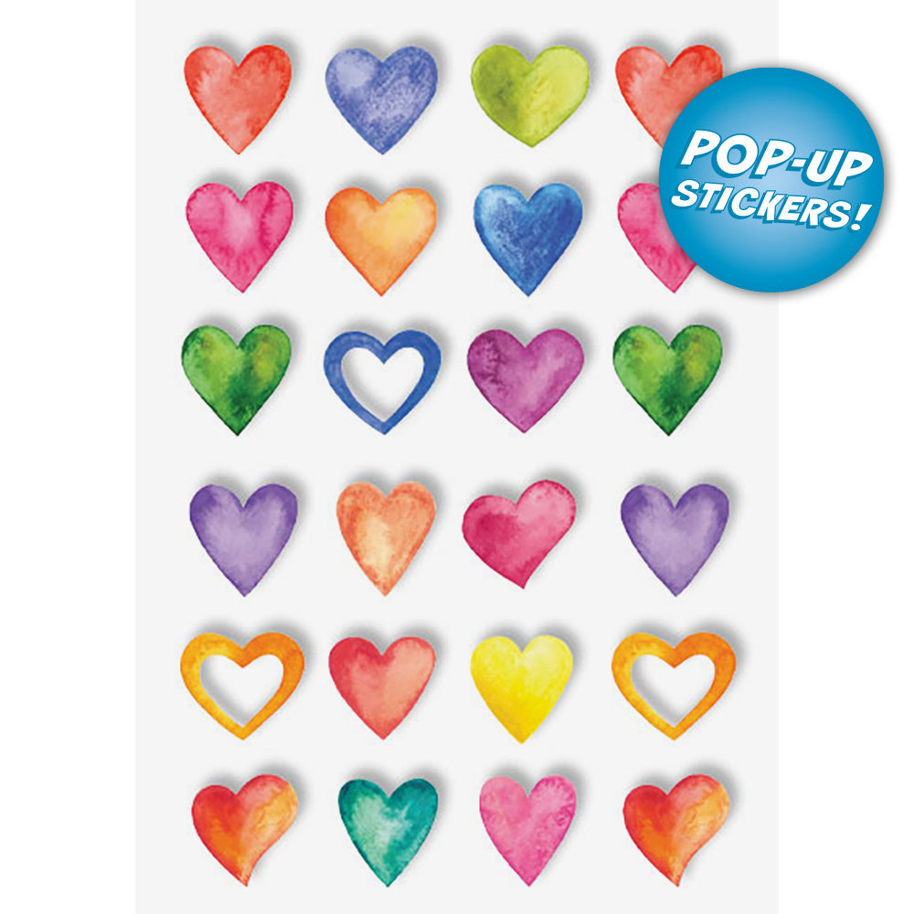 Hearts Pop-Up 3-D Stickers 