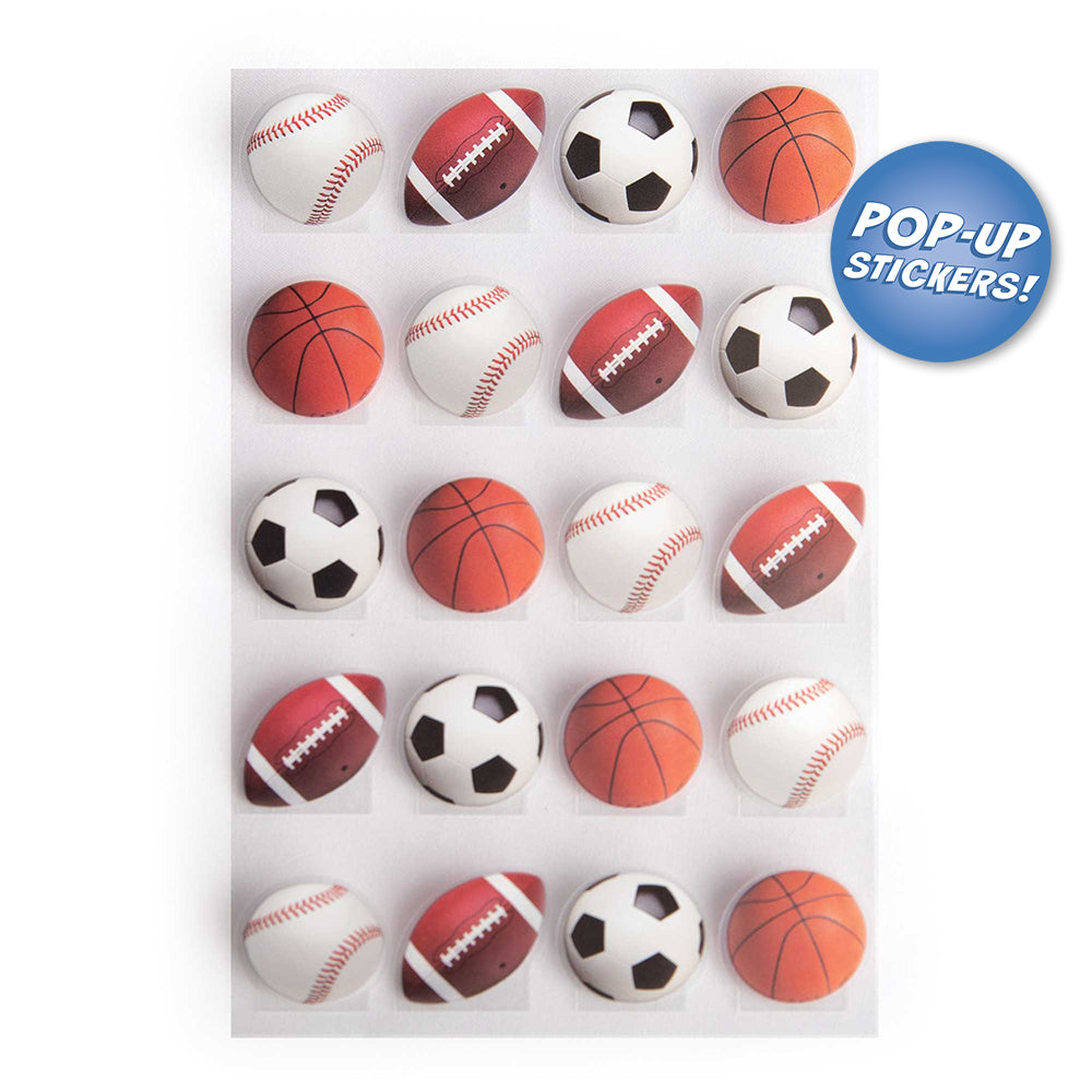 Sports Balls Pop-Up 3-D Stickers