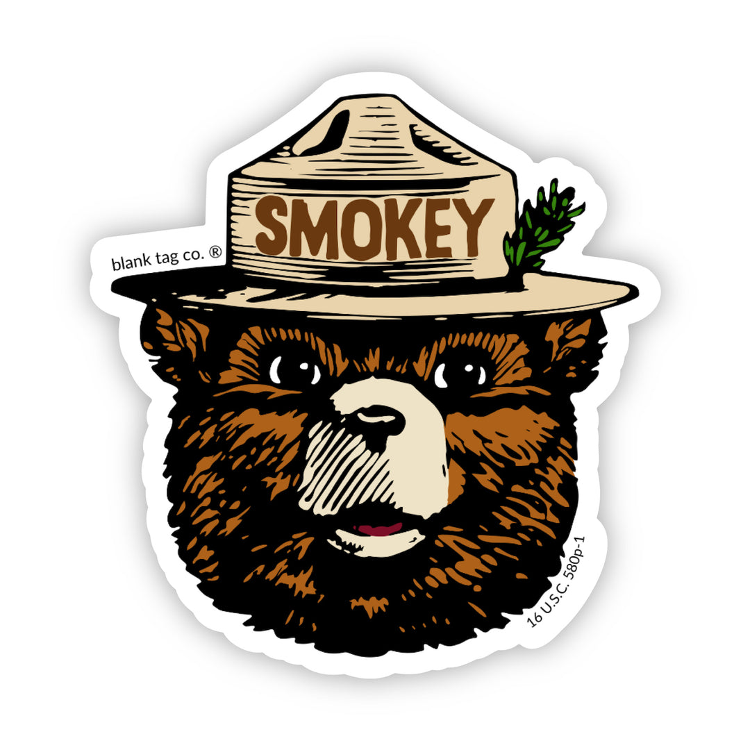 The Smokey Bear Face Vinyl Sticker Decal