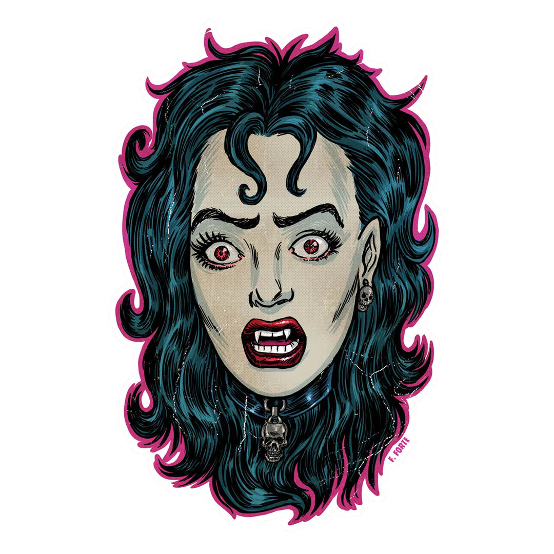 Vampire Girl Scary Face Vinyl Sticker Decal