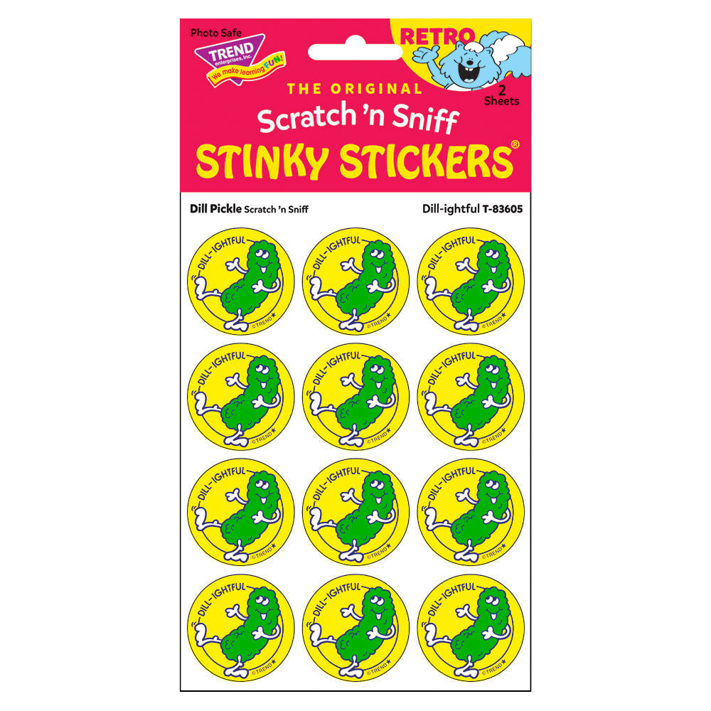 Dill Pickle Scented Retro Scratch 'n Sniff Stinky Stickers