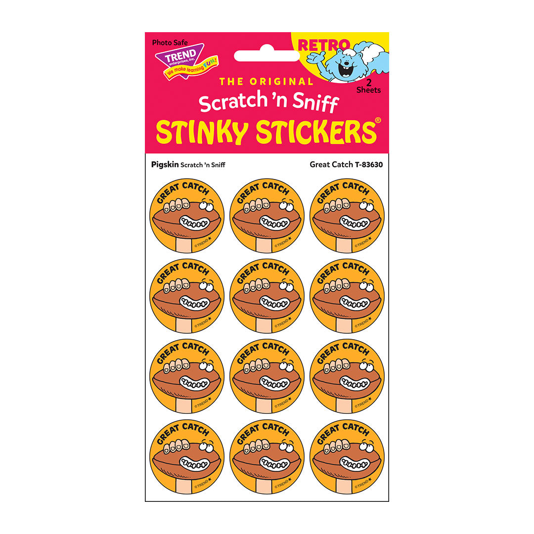 Great Catch! - Pigskin-Scented Football Retro Scratch And Sniff Stinky Stickers