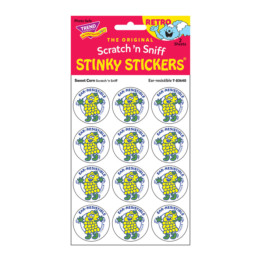 Ear-resistible! - Sweet Corn Scented Retro Scratch And Sniff Stinky Stickers