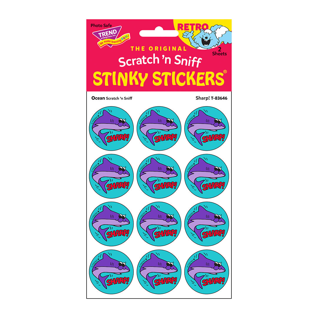 Sharp! - Ocean Scented Shark Retro Scratch And Sniff Stinky Stickers