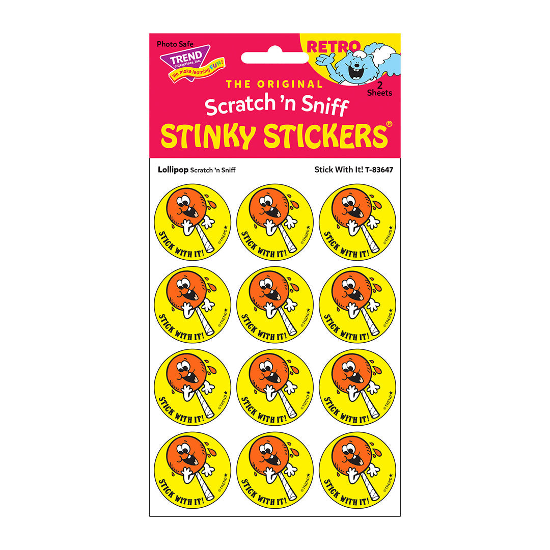 Stick With It! - Lollipop Scented Retro Scratch And Sniff Stinky Stickers