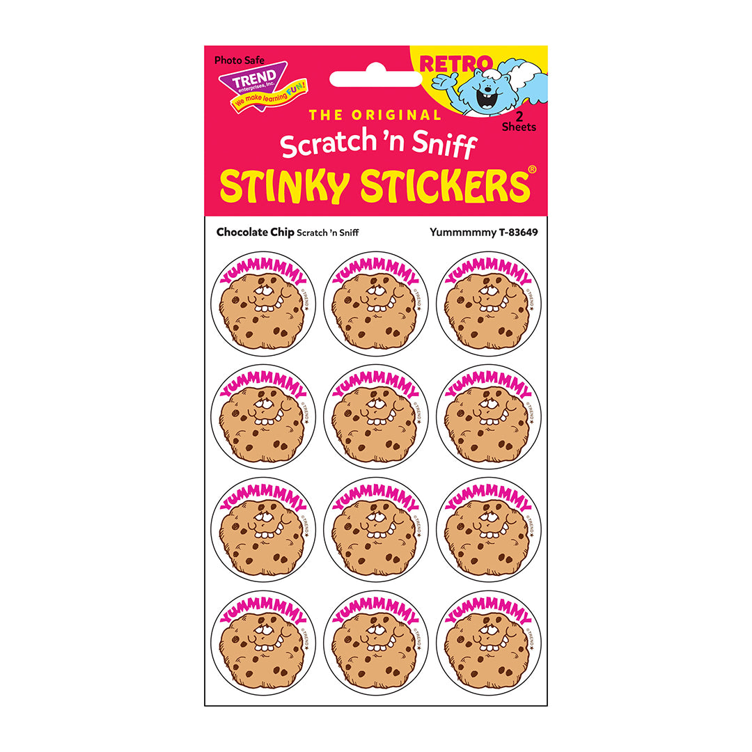 Yummy! - Chocolate Chip Cookie Scented Retro Scratch And Sniff Stinky Stickers