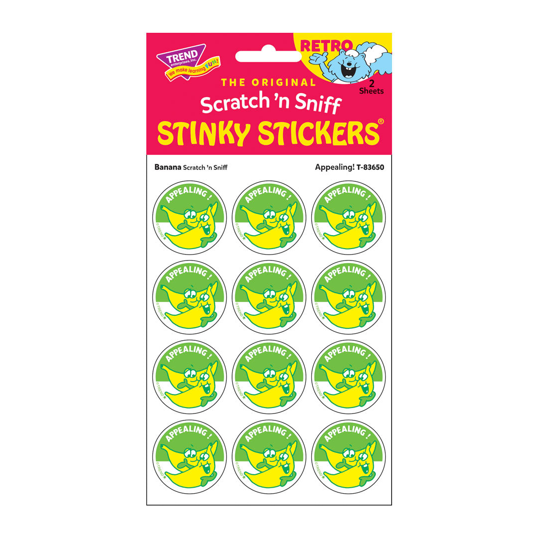 Appealing! - Banana-Scented Retro Scratch And Sniff Stinky Stickers