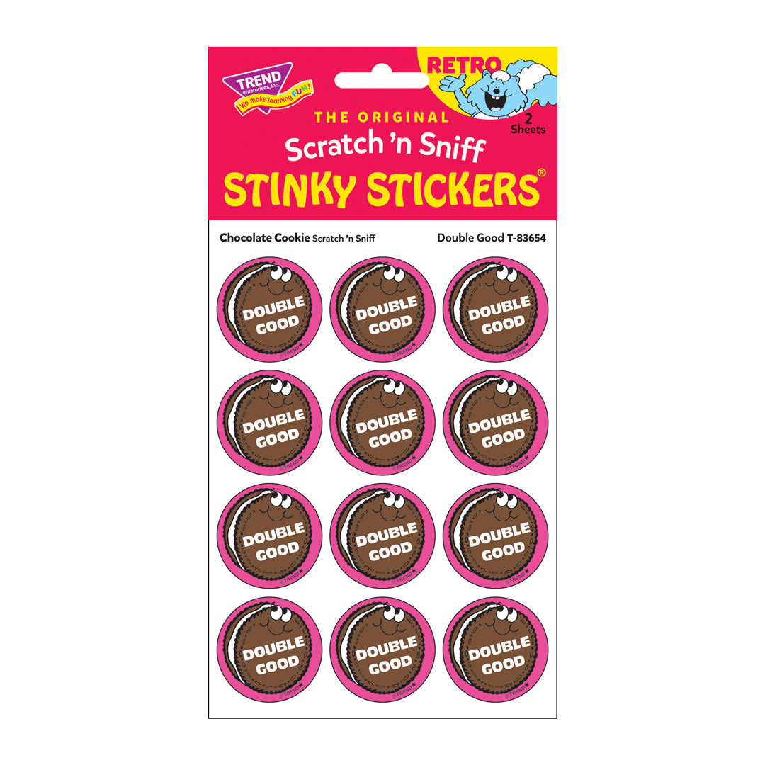 Double Good! - Chocolate Cookie-Scented Retro Scratch And Sniff Stinky Stickers