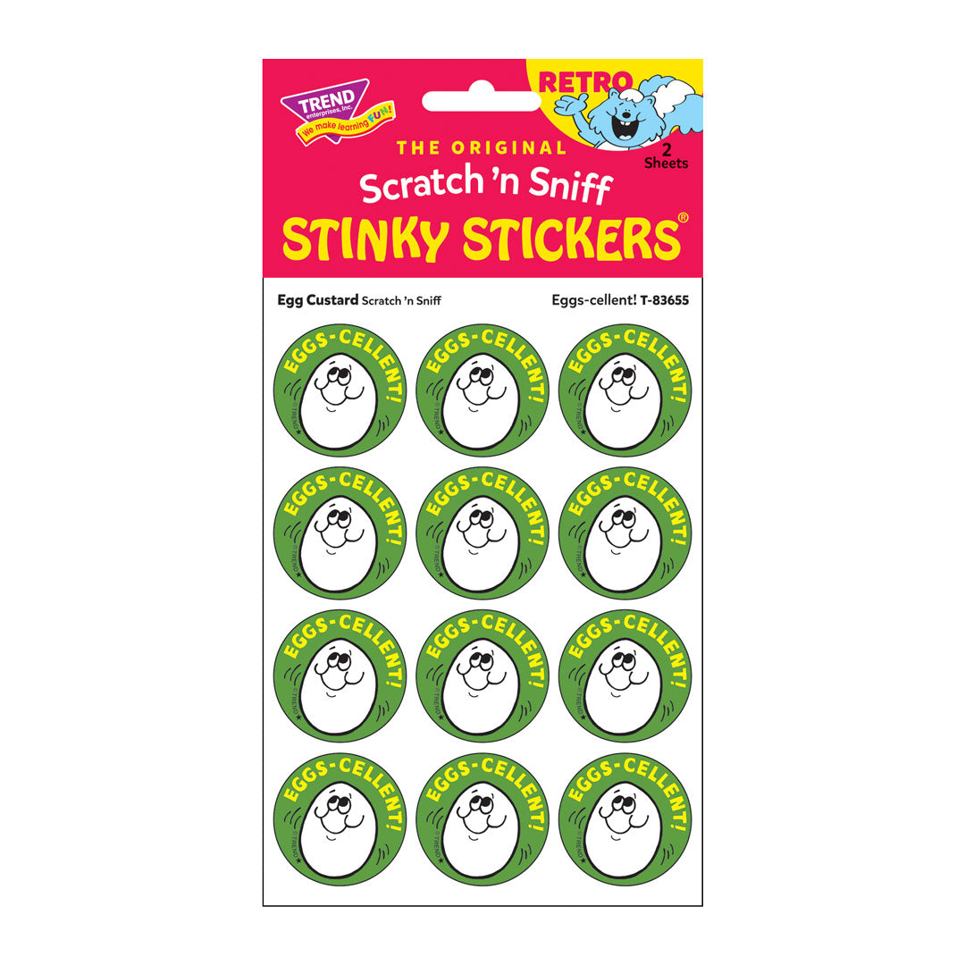 Eggs-Cellent! - Egg Custard-Scented Retro Scratch And Sniff Stinky Stickers