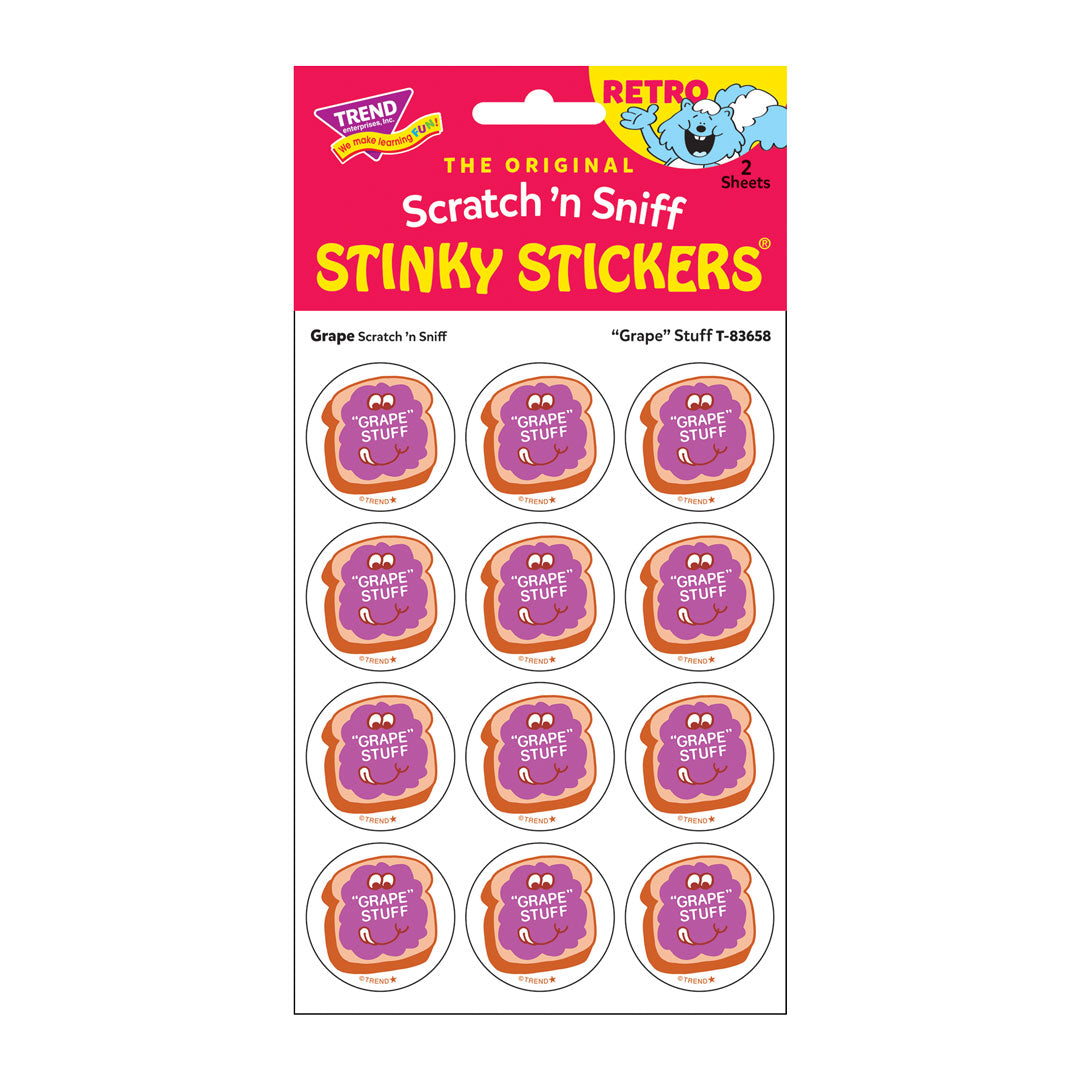 Grape Stuff Grape-Scented Retro Scratch and Sniff Stinky Stickers