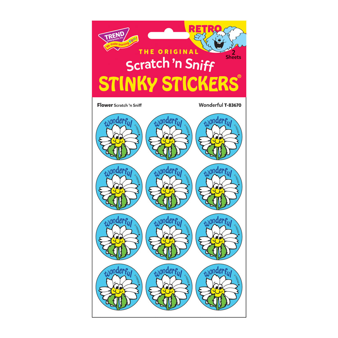 Wonderful! Flower-Scented Retro Scratch And Sniff Stinky Stickers