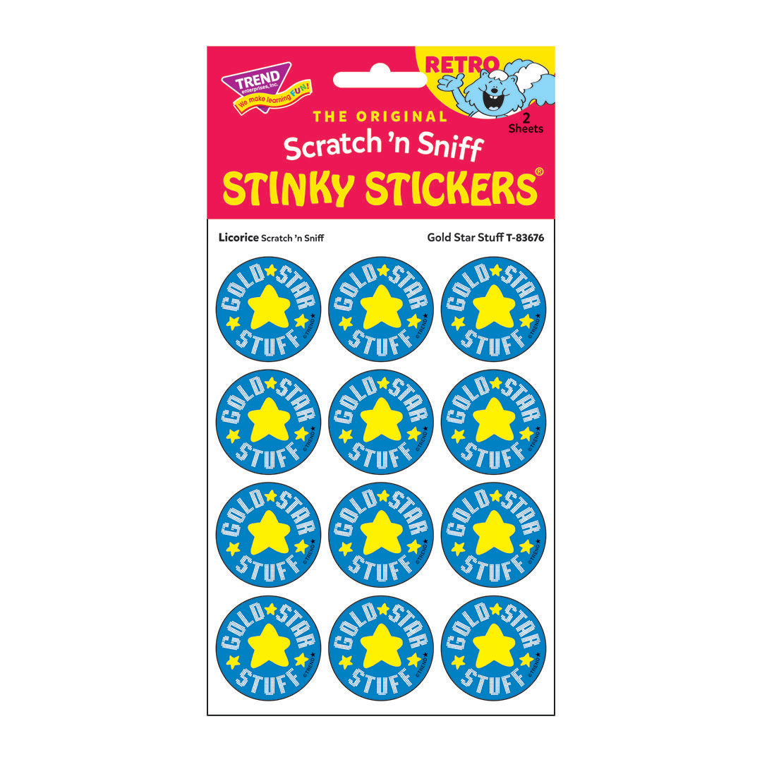 Licorice-Scented Retro Scratch And Sniff Stinky Stickers