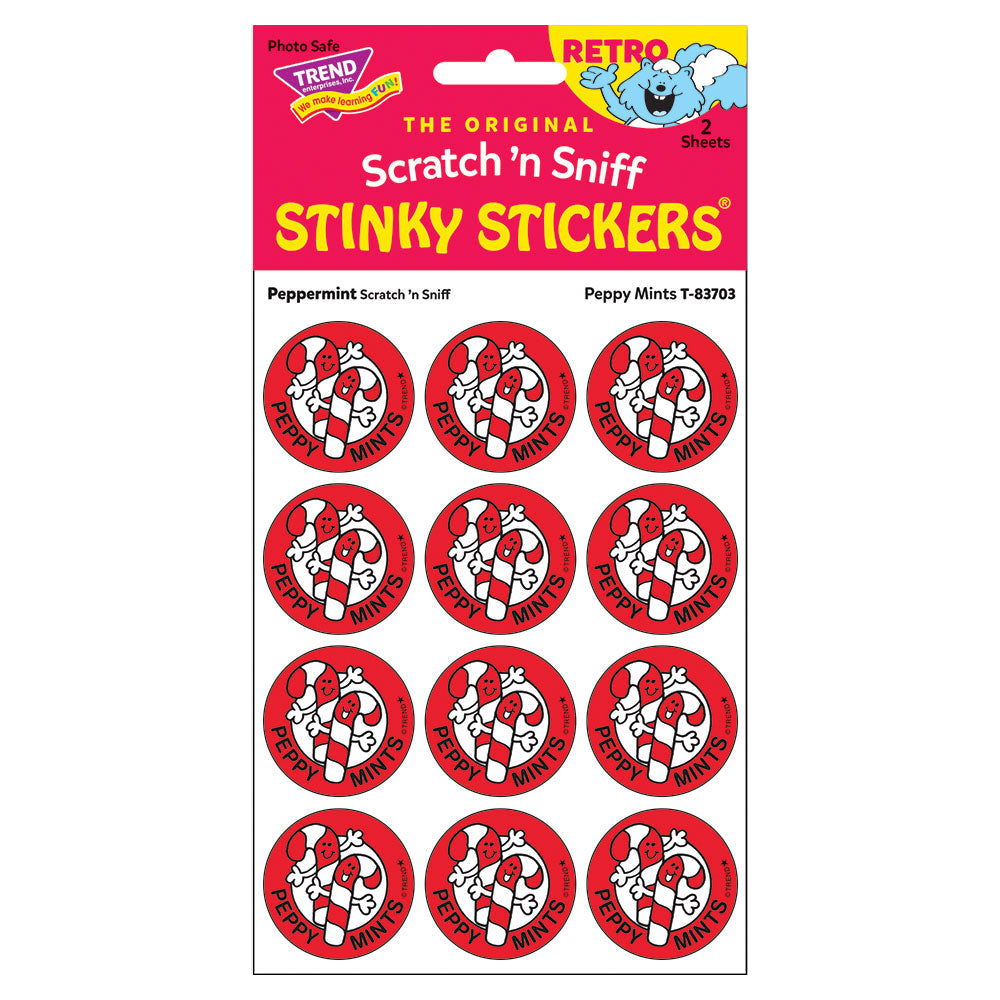 Peppermint Scented Retro Scratch 'n Sniff Stinky Stickers