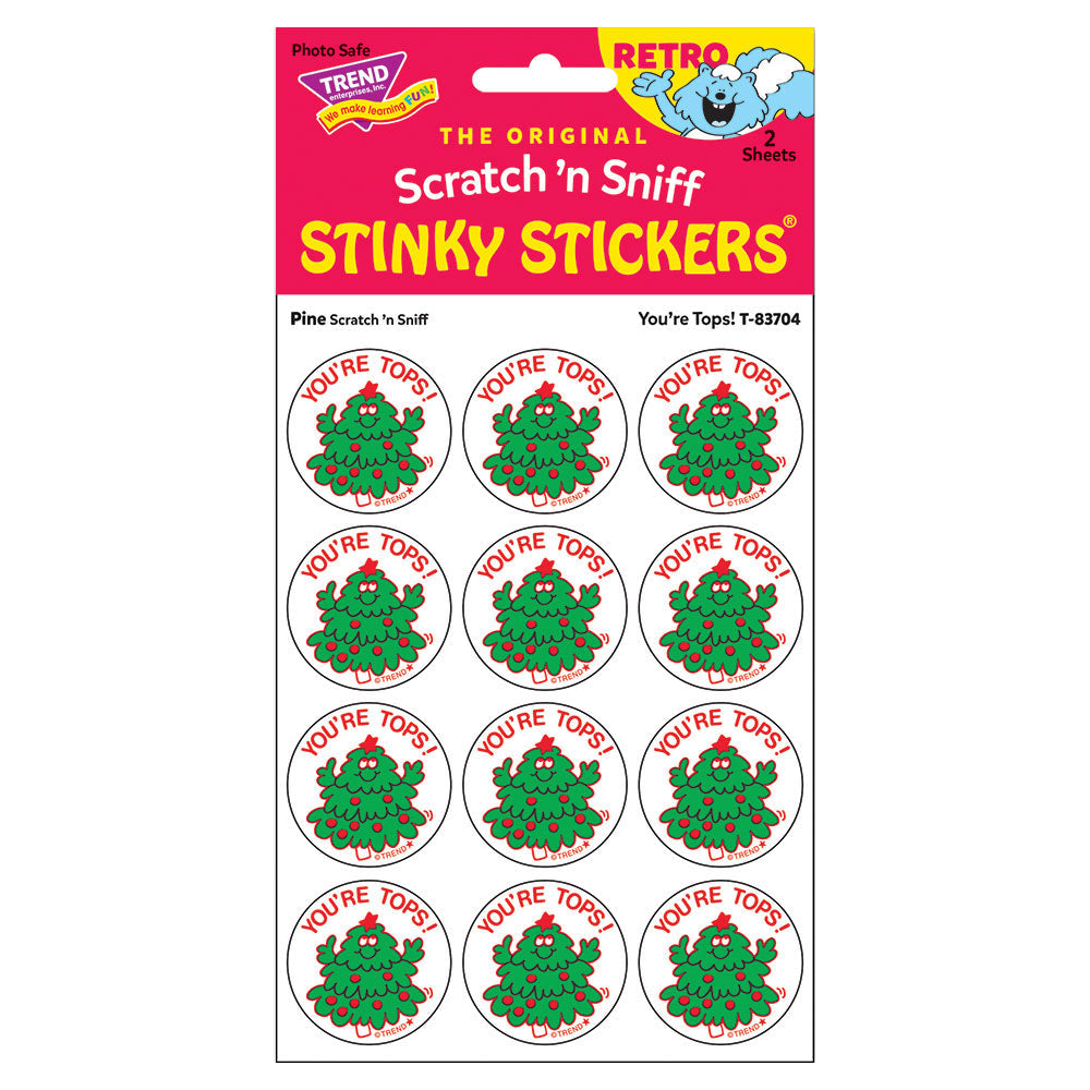 Pine Tree Scented Retro Scratch 'n Sniff Stinky Stickers