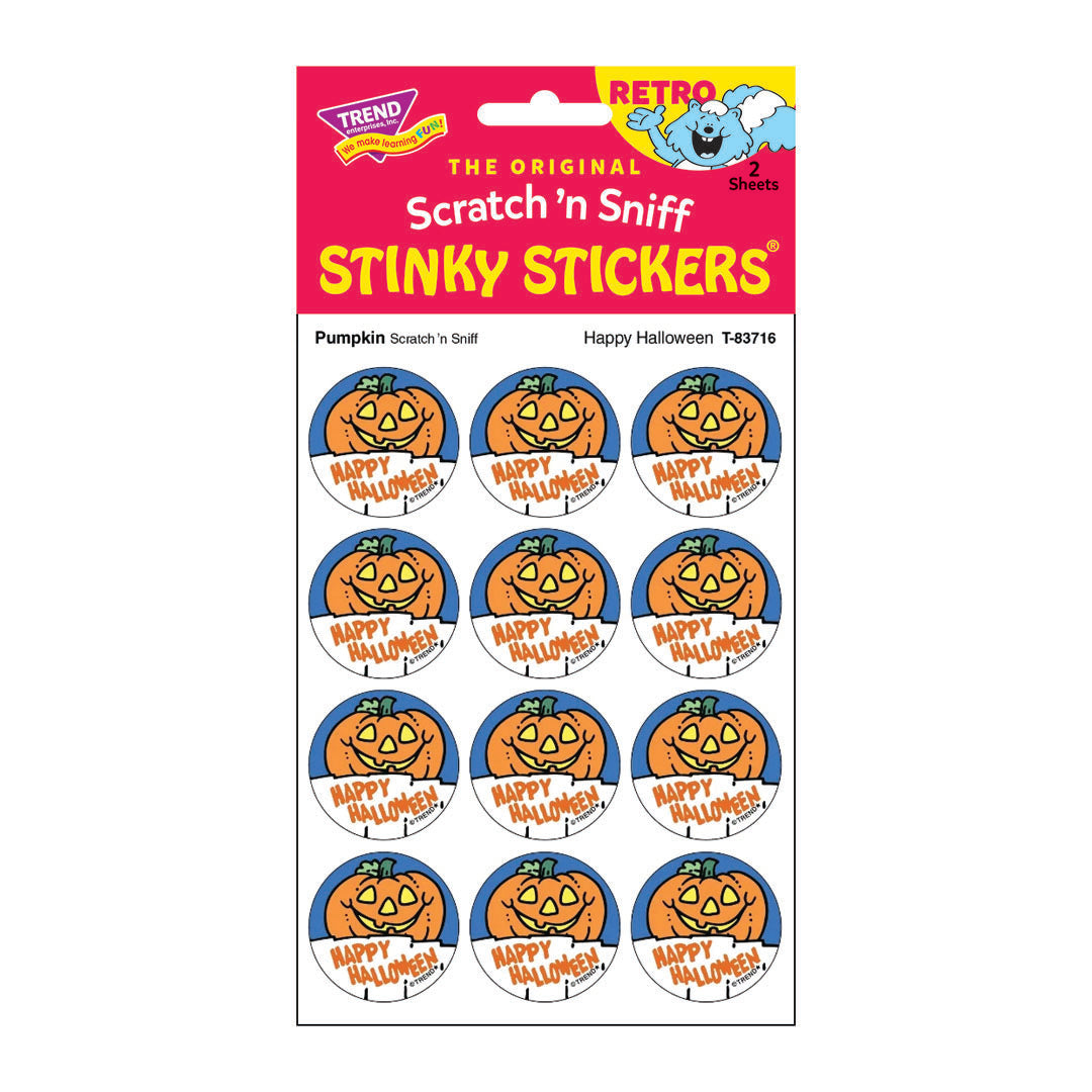 Happy Halloween - Pumpkin-Scented Retro Scratch 'n Sniff Stickers®