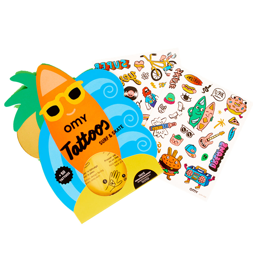Surf And Skate Temporary Tattoos