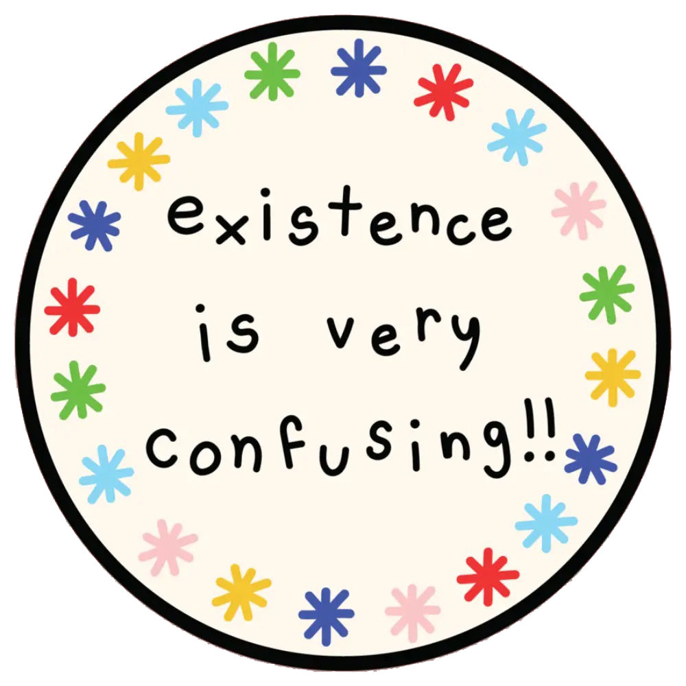 Confusing Word Sticker Existence Is Very Confusing Vinyl Sticker Decal – Sticker Planet