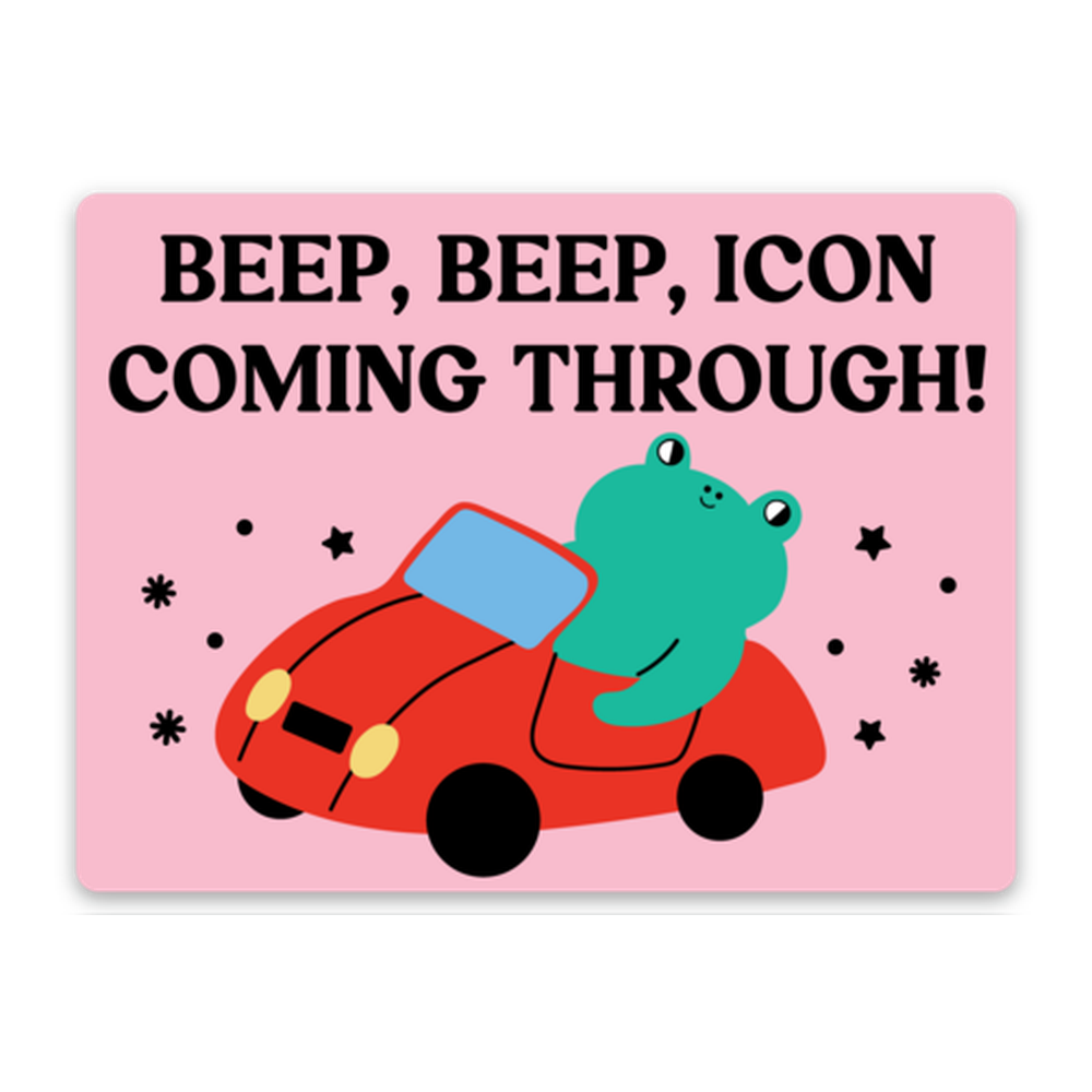 Icon Frog Coming Through Vinyl Sticker Decal