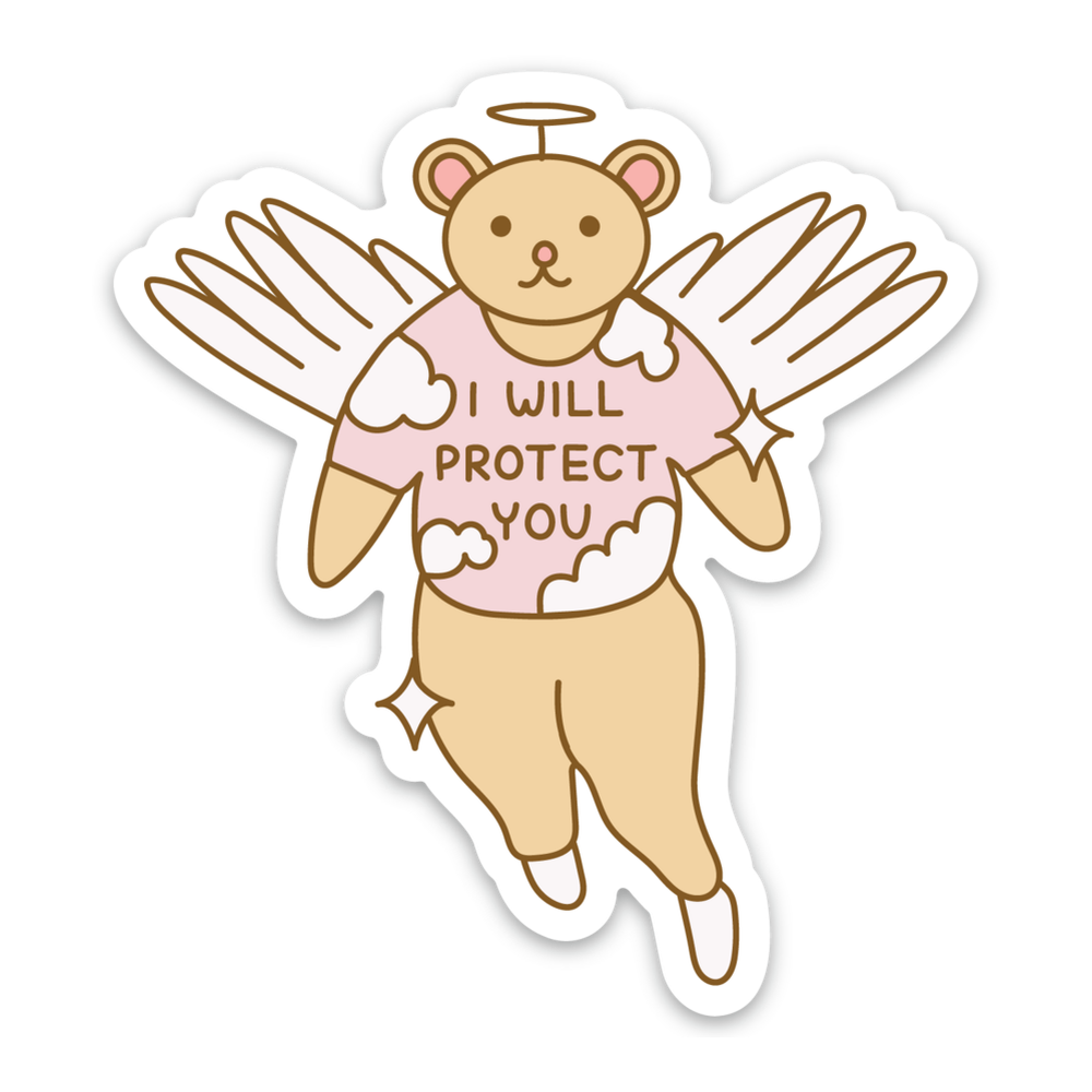 I Will Protect You Angel Vinyl Sticker Decal